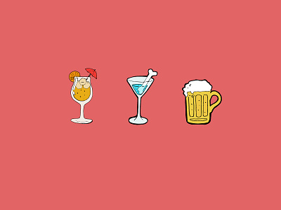 Drinks beer cocktails drawing drinks illustration sticker summer