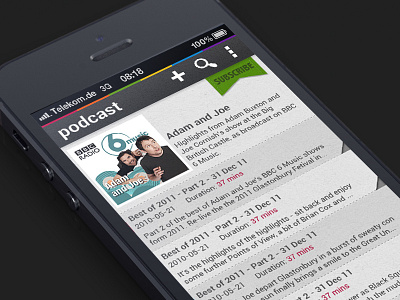Podcast UI app application gray layout phone texture ui