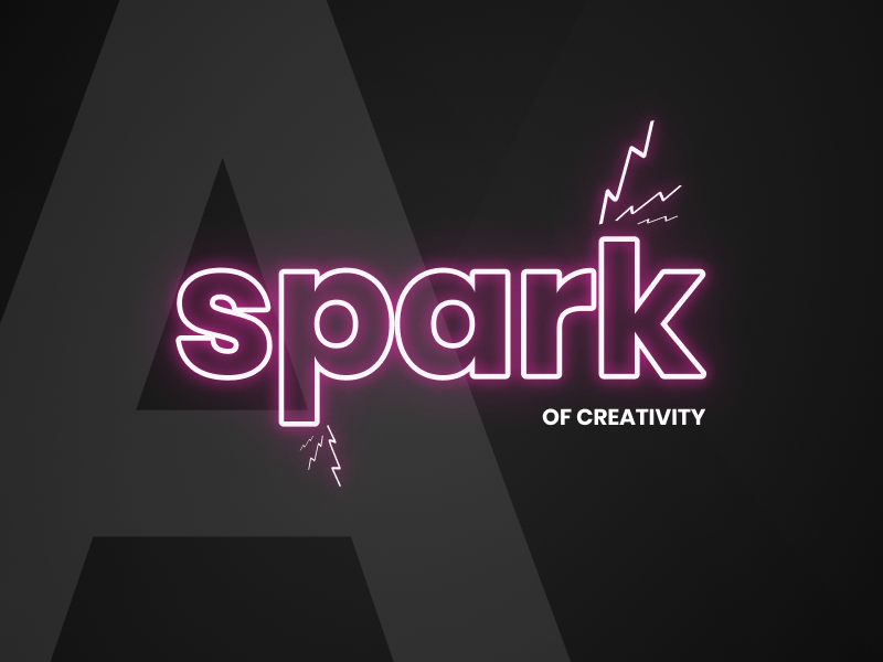 A Spark Of Creativity poppins glow pink neon design figma creativity typography