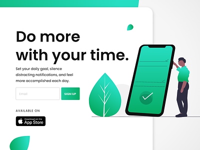 App Concept Inspired By Make Time app concept illustration landing page product signup typography vector