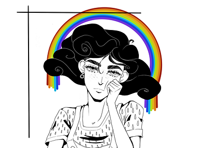 Over the rainbow digital illustration illustration