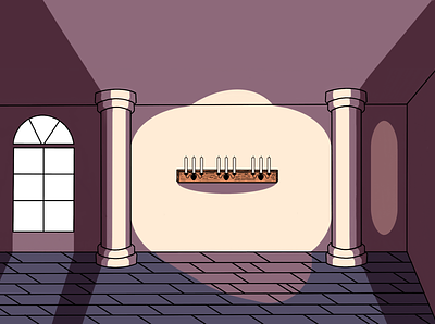 Mansion background environment game design illustration