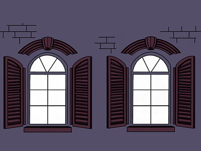 Mansion Windows background environment game design illustration