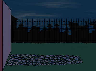 Backyard background environment game design illustration