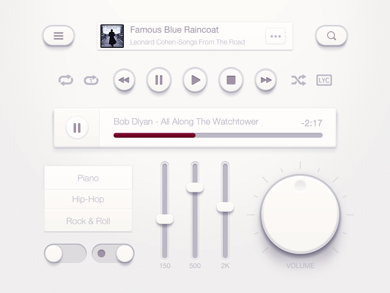Audio Ui Kit by zhuhuizero on Dribbble