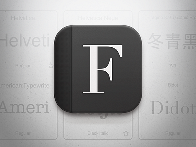 Font List icon for iOS font icon