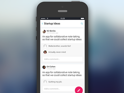 An idea a day app flat list message messaging mobile startup task ui