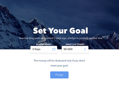 Goal setting app form input ui web
