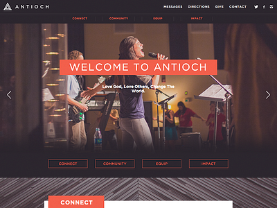 Antioch Norman Redesign antioch brand id logo orange slider ui ux website