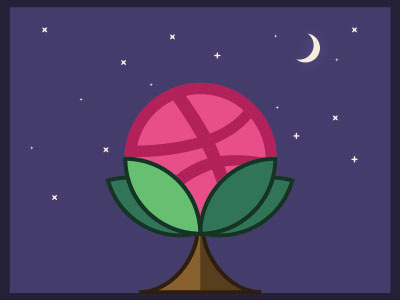 Dribble tree ball flora moon night plant play stars start tree
