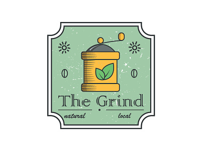 The Grind Coffee Shop coffee grind grinder leaves local logo natural shop sun thirtylogos