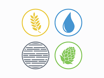 Beer Brewing Icons beer brewing circle flat icons simple
