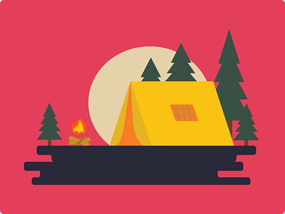 Camp Fire- Illustration animation app branding design graphic design illustration logo ui ux vector