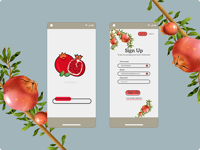 Pomegranate Website Sign Up page animation app branding design graphic design illustration logo ui ux vector