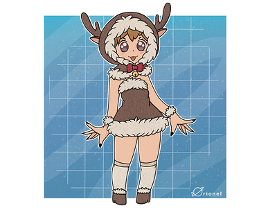 Christmas girl by Orionel 2d adorable anime art artwork chibi christmas creative cute design illustration