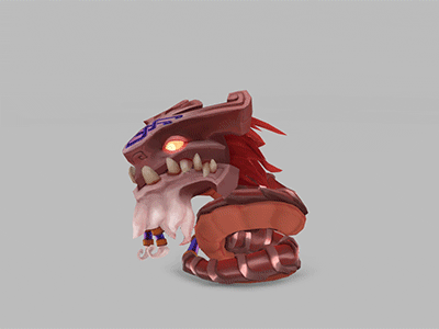Jormungandr the snake 3d 3d anim 3d animation animation character cute legend of solgard low poly maya monster