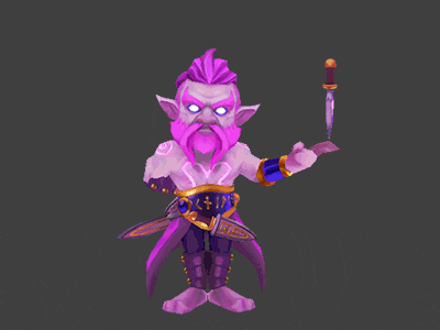 Blademaster 3d art character cute art game low poly mobile purple