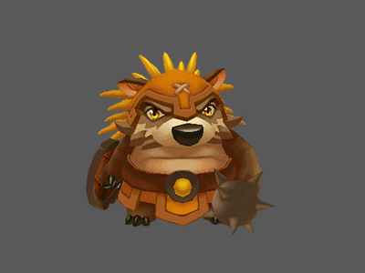 Hedgehog sneezes 3d animal animation character creature cute forest hedgehog low low poly monster motion poly spikes weapon yellow