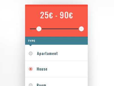 Filters Sidebar accommodation filter filters interactive interface menu sidebar slider ui ux website