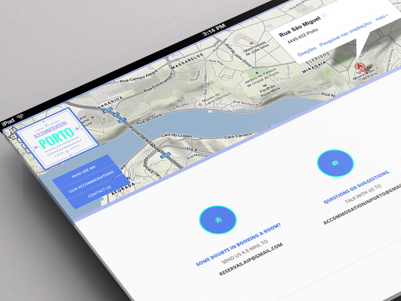 Contacts Page - Accommodation Porto contacts icons items page accommodation porto oporto maps googlemaps adress