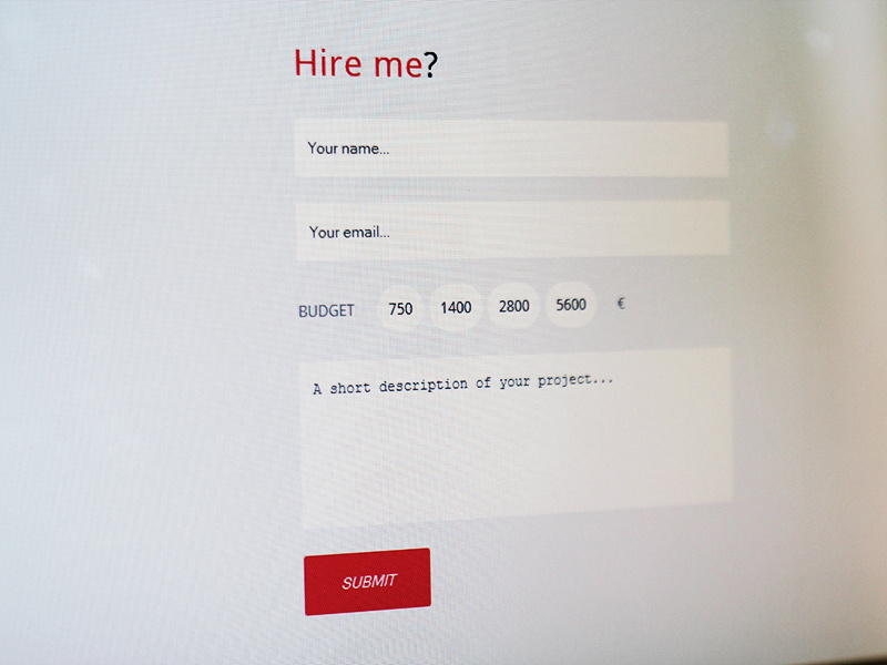 New Portfolio - Hire me form ui diogobessa.com web web-site hire me form input hire me
