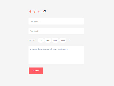 New portfolio - Hire me form budget clean form hire hire me portfolio simple space submit