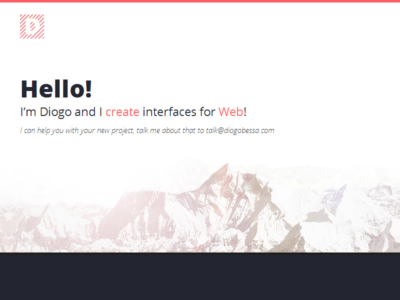 New Portfolio - Hello! - Online diogobessa.com web web-site portfolio hello clean simple