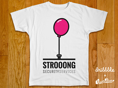 Strooong Tee brand clothing illustration playoff rebound security services strong strooong t shirt tee threadless