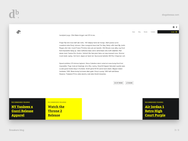 Sneakers Blog - Content bottom page white clean website uxdesign uidesign uiux ui content blog