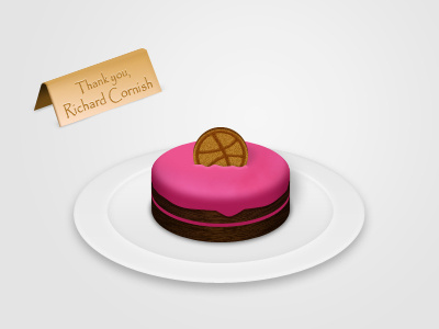 Thanks Richard! cake dribbble icon illustration invitation invite thank you thanks