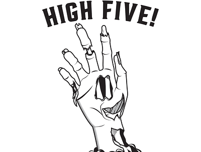 High Five apparel creative design digital illustration hand illustration vector zombie