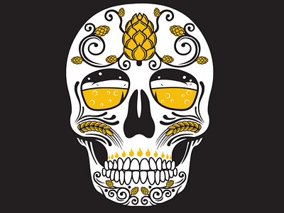 Beer Sugar Skull apparel beer brewery creative design digital illustration graphic design illustration logo shirt skull