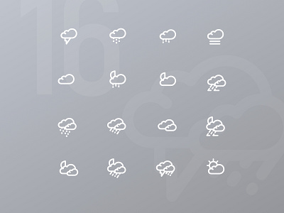 Weather Icon Set android animation app cloud cracow design forecast gradient home icon interaction ios minimal motion poland smart ui ux vector weather