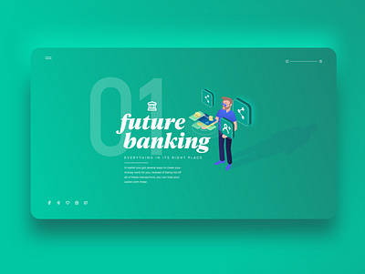 Iso Future Banking 2d 3d app branding character clean design gradient illustration isometric logo minimal skeumorphism szczecin typography ui ux vector web website