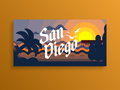San Diego Beach Towels beach illustration san diego
