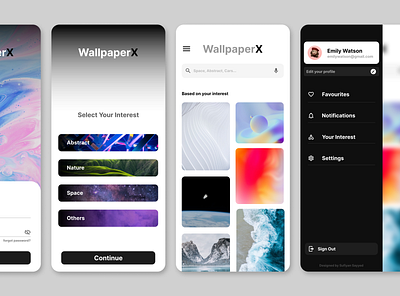 WallpaperX - Mobile App UI UX figma graphic design mobile mobileapp ui ux