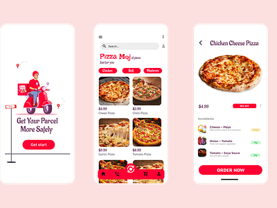 Pizza Moj - Food Delivery App UI UX Design