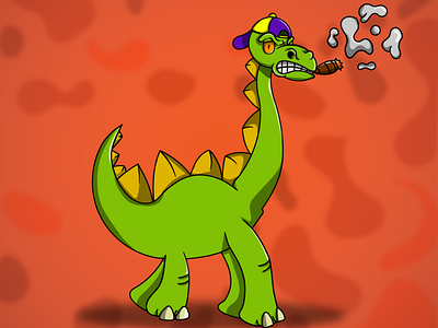 smoking dinosaur animation design graphic design illustration