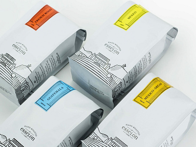 Esselon Branding and Packaging brand identity branding branding agency coffee bag graphic design identity illustration package design packaging packaging design