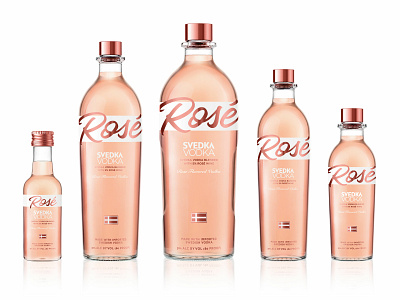 SVEDKA Rosé agency bottle design branding branding agency graphic design package design packaging design rose gold shipper vodka