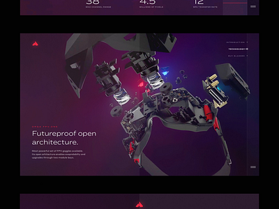 FPV goggles landing page clean interface landing page ui