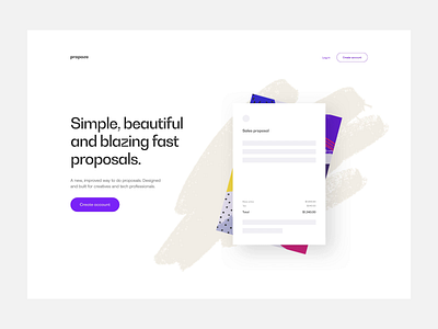 Propoze landing page design branding colorful design interface landing page ui