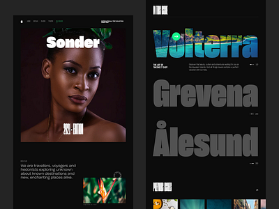 Sonder Travel Magazine clean dark design interface magazine travel ui