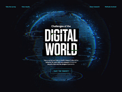 Digital World Survey — Landing 3d animation design interface questionnaire survey ui