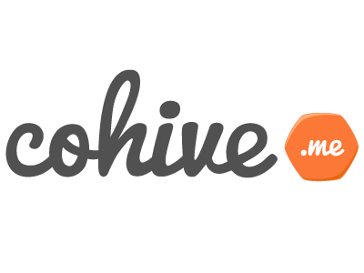 cohive Logo bee branding cowork hive logo orange typography