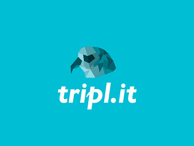 Logo for tripl.it app falcon icon logo low poly poly sketch