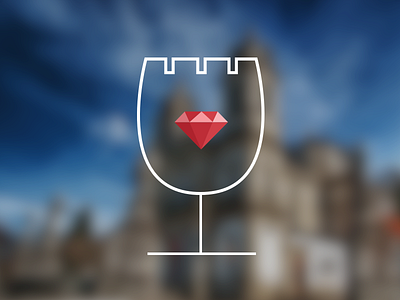 Logo Rubyconf castle clean conference event flat glass light logo medieval portugal ruby sketch