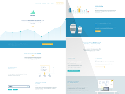 OncoStats Landing Page clean health illustration medtech process stats ui
