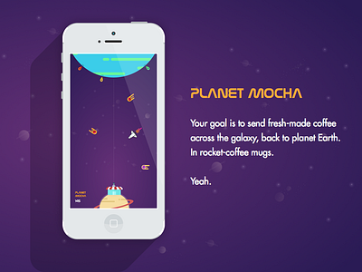 Planet Mocha asteroid coffee colors galaxy game interface mobile planet space ui