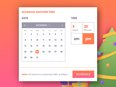 Action Schedule agenda calendar colors date gift schedule time ui xmas